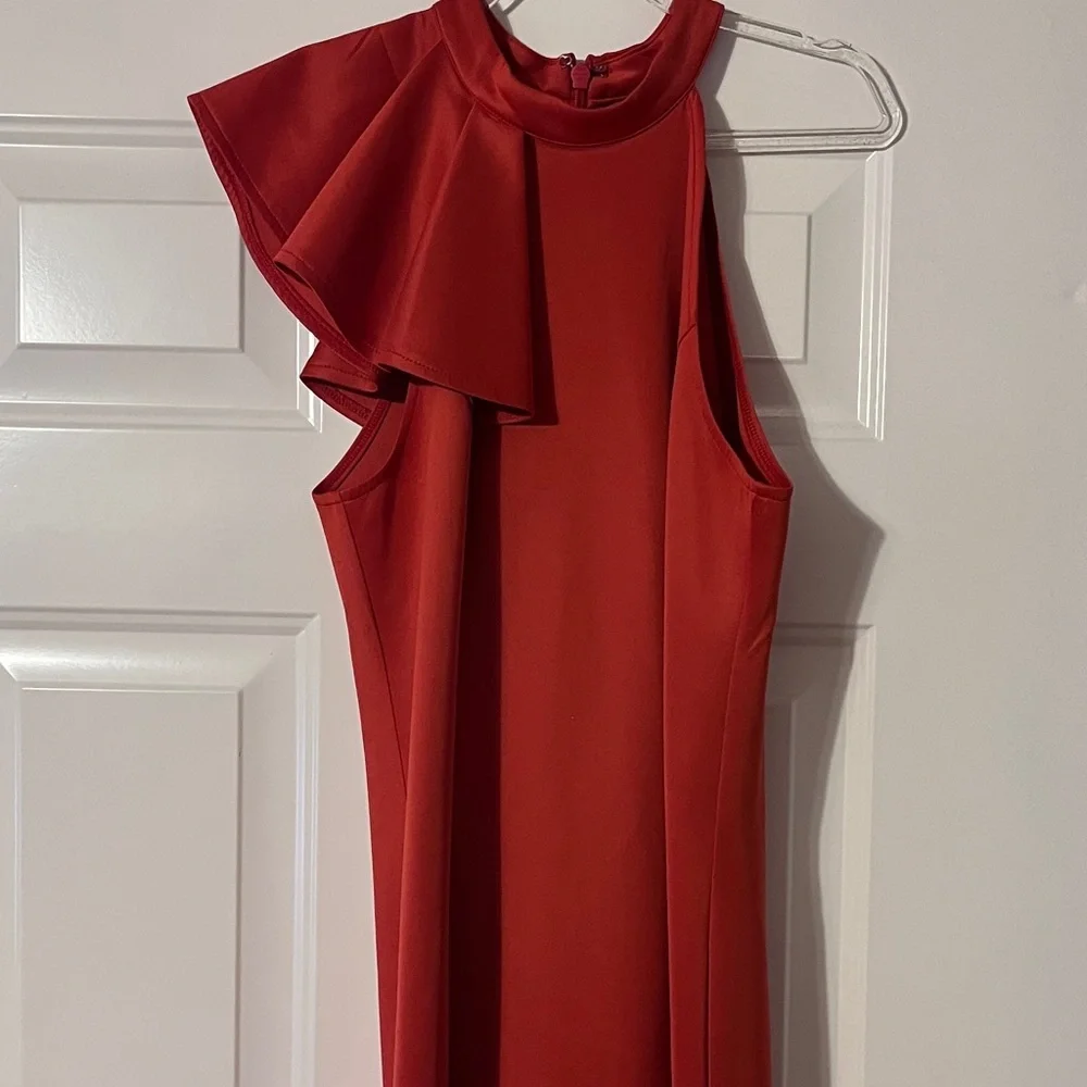 BEBE Red Ruffle Cocktail Dress ♥️ - Picture 1 of 10